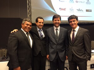 Gerino Xavier,  Jeovani Salomão, atual presidente da Assespro Nacional, Luiz Mário Luchetta, ex-presidente, e Ítalo Nogueira. Divulgação