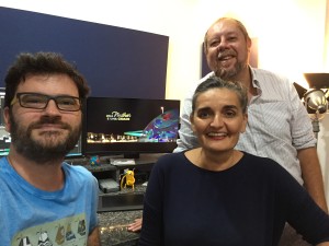 André Farkatt, Tactiana Braga e Camerino Neto, diretores do doc sobre Marianne Peretti